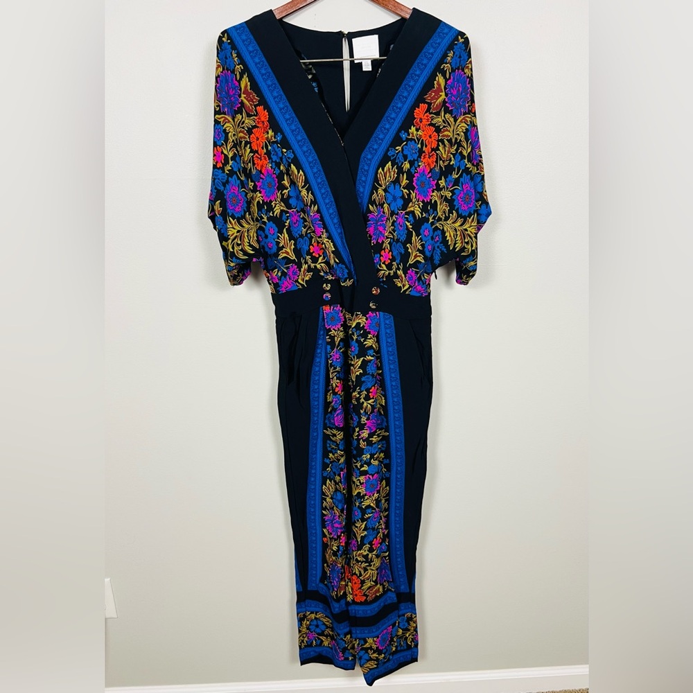 Anthropologie ETT:TWA Scarf Print Jumpsuit – Size 6 - Picture 2 of 16